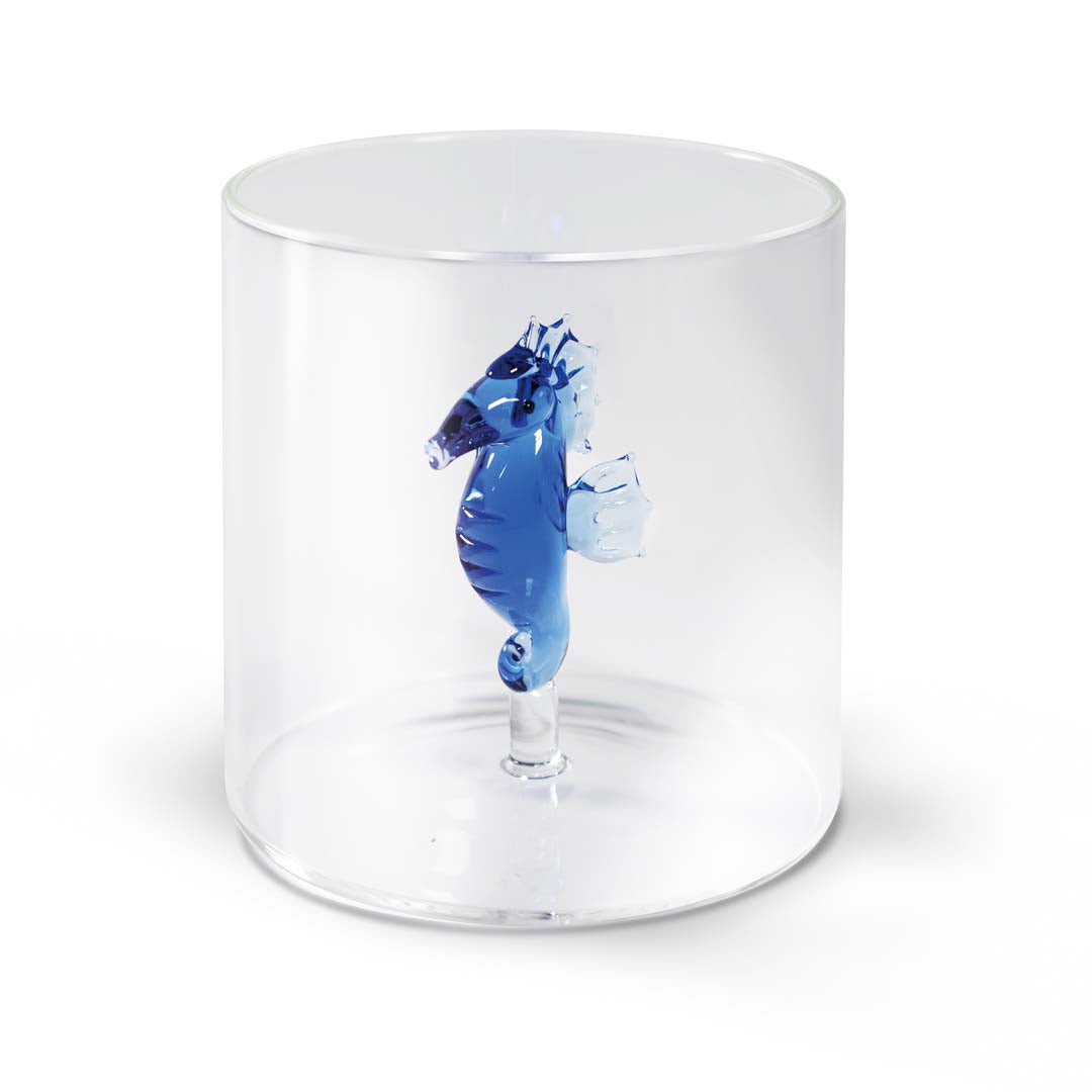 WD | BICCHIERE CON SOGGETTO IN VETRO COLORATO ALL'INTERNO - PZ SINGOLO