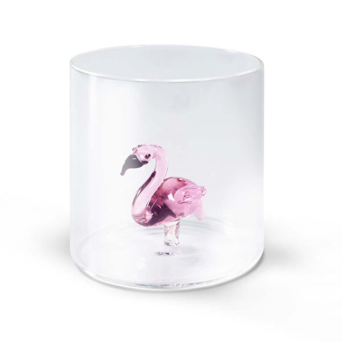 WD | BICCHIERE CON SOGGETTO IN VETRO COLORATO ALL'INTERNO - PZ SINGOLO