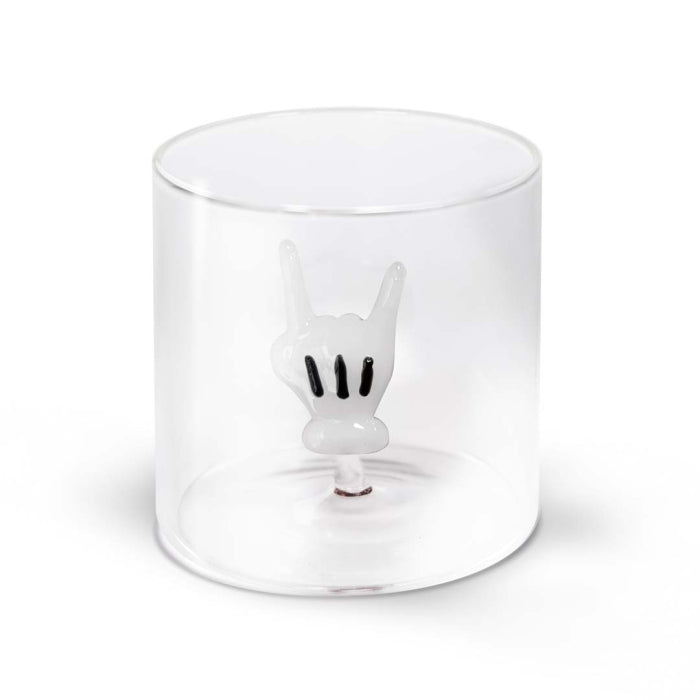 WD | BICCHIERE CON SOGGETTO IN VETRO COLORATO ALL'INTERNO - PZ SINGOLO