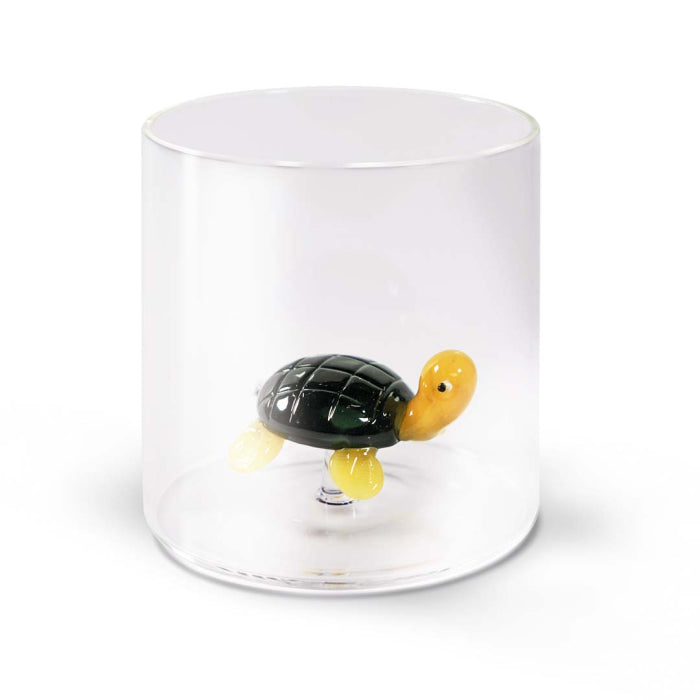 WD | BICCHIERE CON SOGGETTO IN VETRO COLORATO ALL'INTERNO - PZ SINGOLO