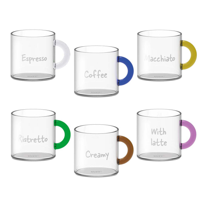 WD | SET 6 TAZZINE CAFFE IN VETRO 100 ML