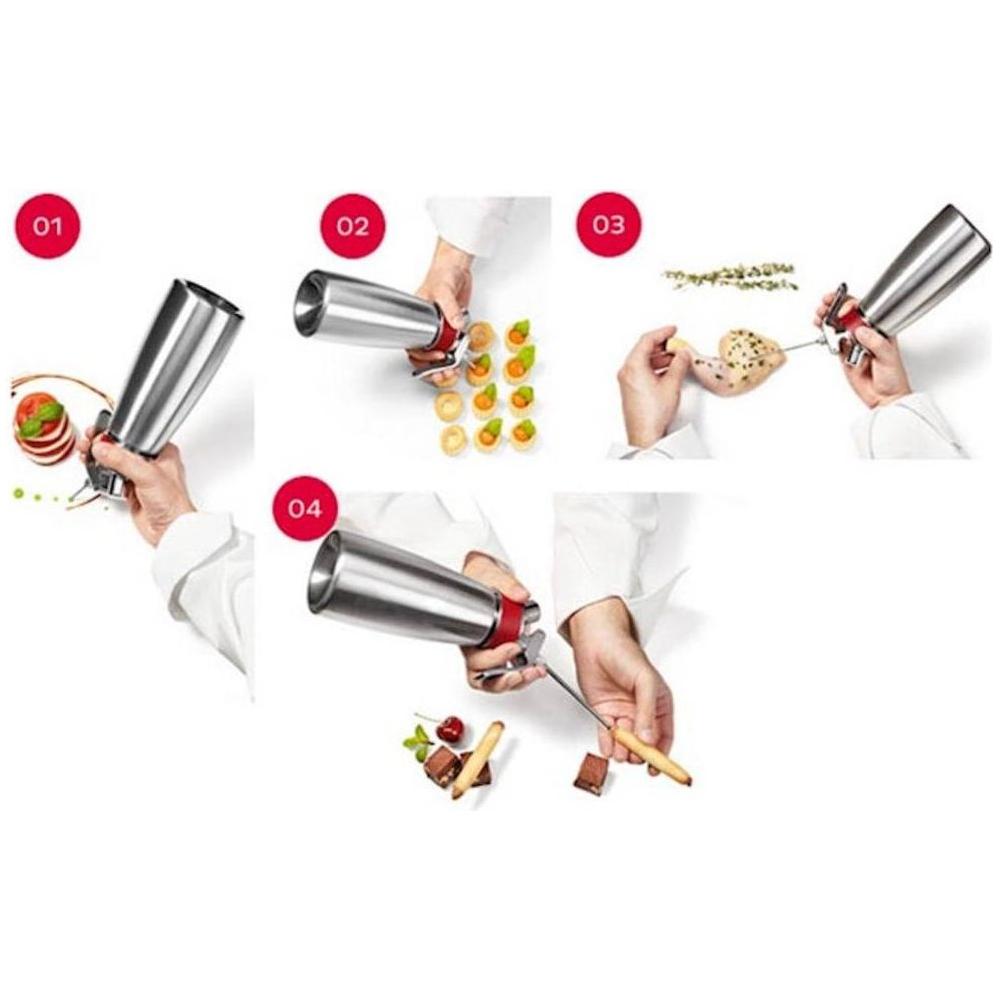 ISI | SET 4 INIETTORI ASSORTITI PER SIFONI IN ACCIAIO INOX
