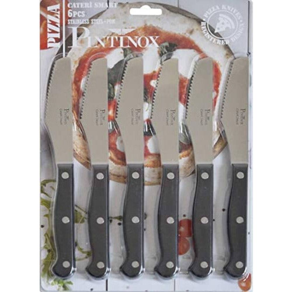 PINTINOX | SET 6 COLTELLI PIZZA CATERI' IN ACCIAIO INOX CON MANICO IN ABS