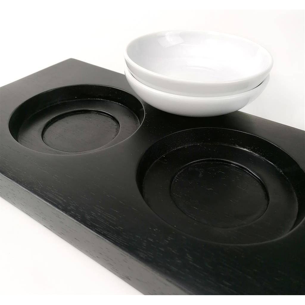 MEDRI | ANTIPASTIERA 2 SCOMPARTI 33X17 CM NERO