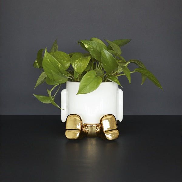 BALVI | VASO DA FIORI IN CERAMICA MR SITTY GOLD EDITION