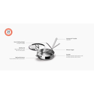 JOSEPH JOSEPH | PADELLA SPACE ACCIAIO INOX 28 CM