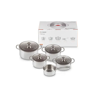 LE CREUSET | BATTERIA 5 PZ IN ACCIAIO INOX