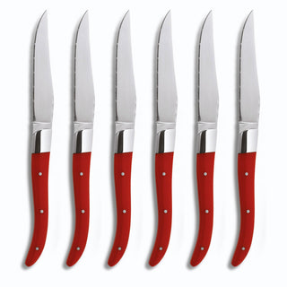 COMAS  SET 6 COLTELLI BISTECCA ROSSI