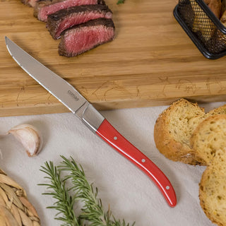 COMAS  SET 6 COLTELLI BISTECCA ROSSI