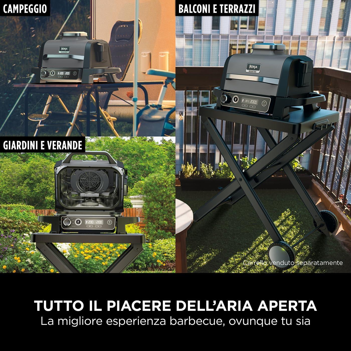 NINJA | BARBECUE ELETTRICO NINJA WOODFIRE CON AFFUMICATORE INTEGRATO OG701EU