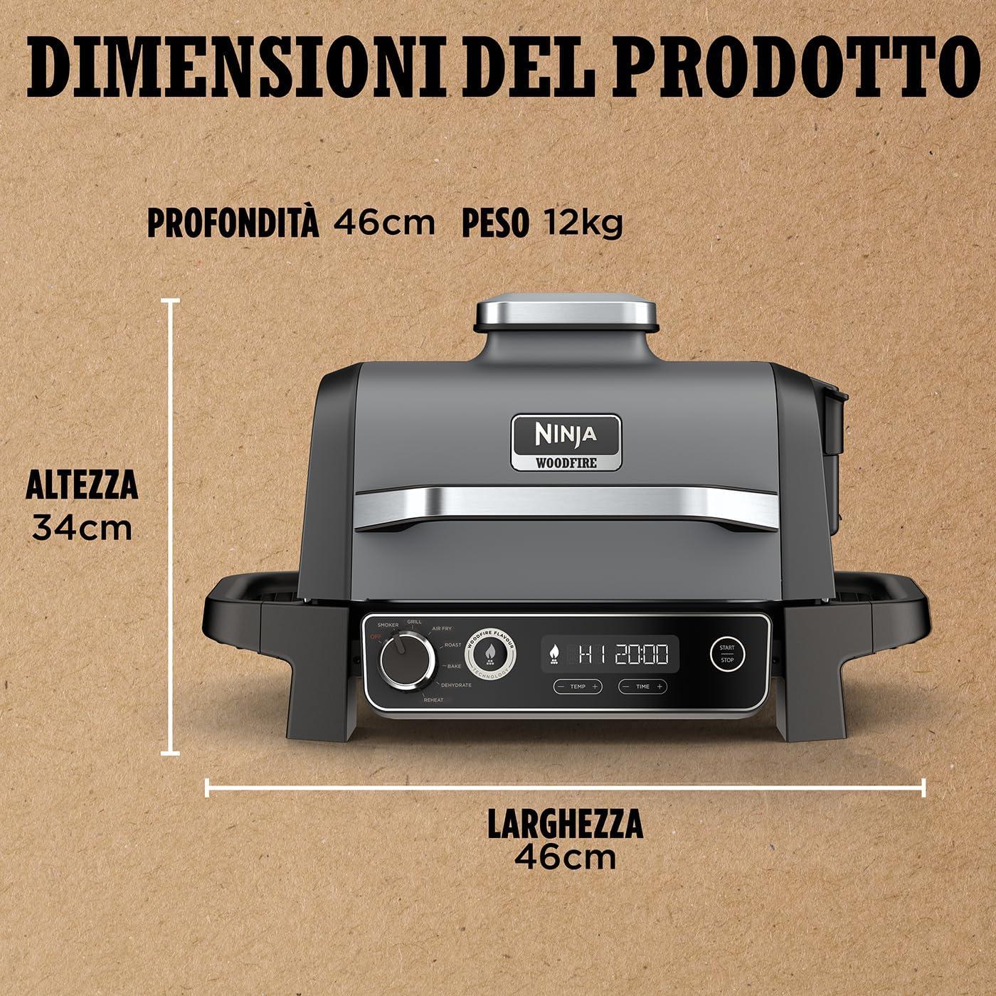 NINJA | BARBECUE ELETTRICO NINJA WOODFIRE CON AFFUMICATORE INTEGRATO OG701EU