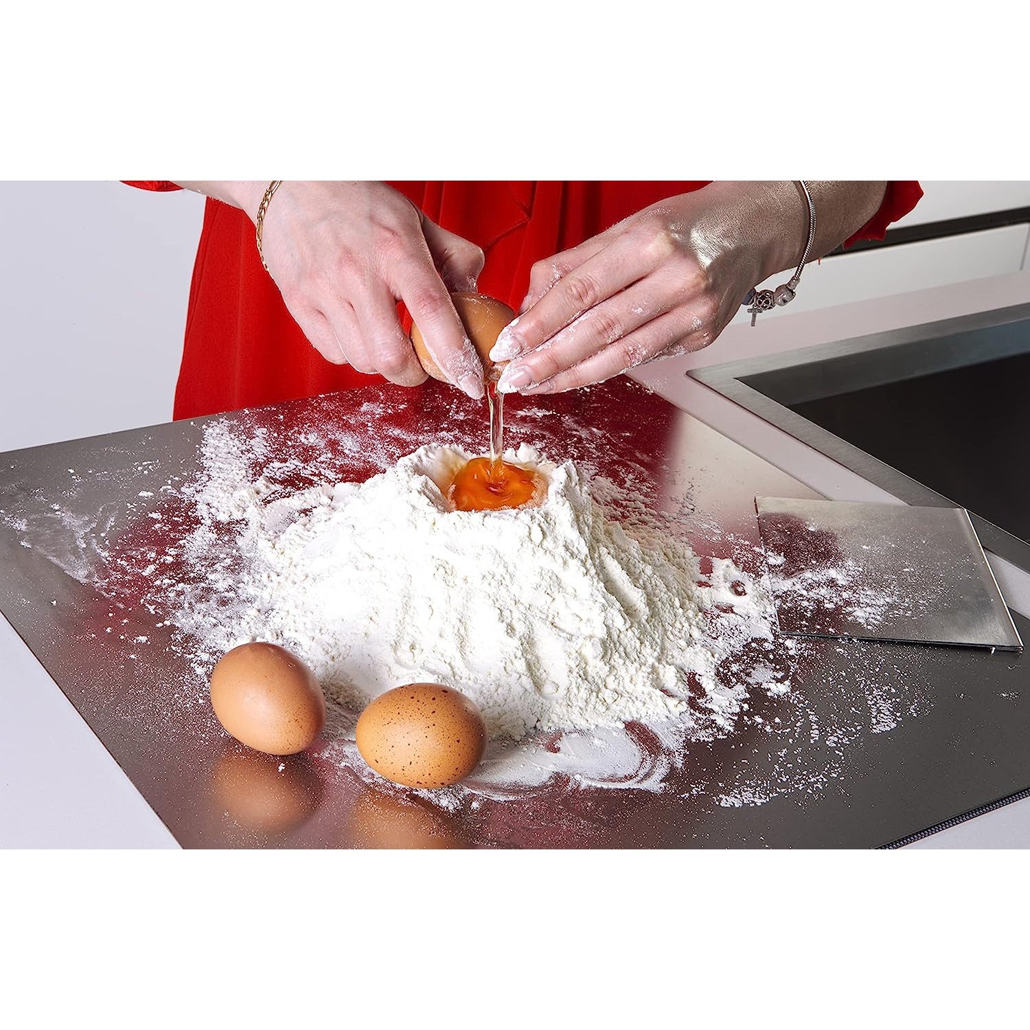 FONDERIA BONGIOVANNI Spianatoia in Acciaio Inox tavola di Protezione per  Piano da Lavoro per impastare Pizza Pane Dolci Pasta (larg. 80 - Prof.  43,5) : : Casa e cucina