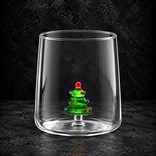 Bicchiere Conico Christmas Miniatures 48 cc in Vetro Borosilicato – 6 Decori Natalizi Assortiti
