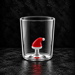 Bicchiere Conico Christmas Miniatures 35 cc in Vetro Borosilicato – 6 Decori Natalizi Assortiti
