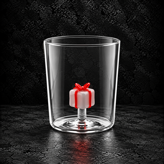 Bicchiere Conico Christmas Miniatures 35 cc in Vetro Borosilicato – 6 Decori Natalizi Assortiti