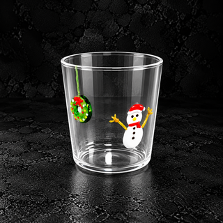Bicchiere in Vetro 250 ml con Decori Natalizi – 10 Fantasie Disponibili