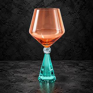 Calice per gin tonic in vetro con base effetto diamante