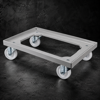 Carrello porta cassette Euro 60×40 cm in ABS – 4 ruote sterzanti – Portata 300 kg