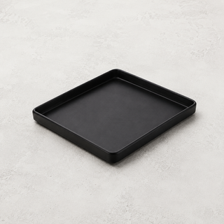 Piatto quadro nero in melamina 15x15 cm