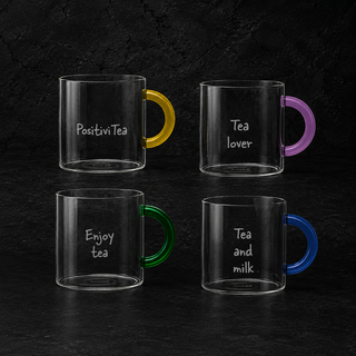 WD Glass Tea Cup Set of 4, 250 ml