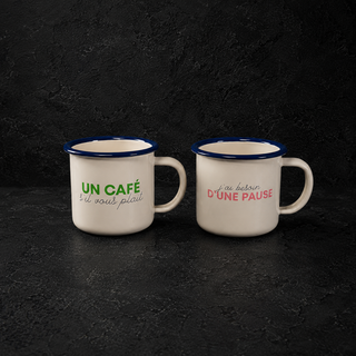 Set 2 tazzine in latta smaltata 150 ml