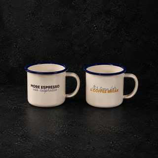 Set 2 tazzine in latta smaltata 150 ml