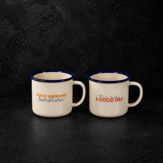 Set 2 tazzine in latta smaltata 150 ml