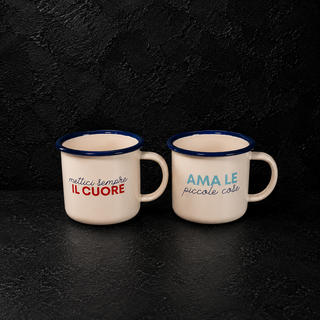 Set 2 tazzine in latta smaltata 150 ml