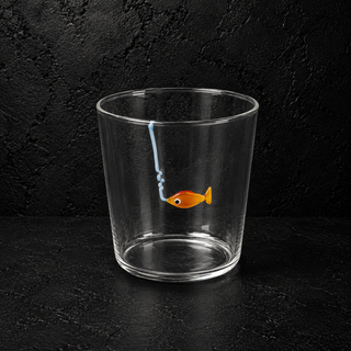 Bicchiere in vetro decorato all' esterno 250ml