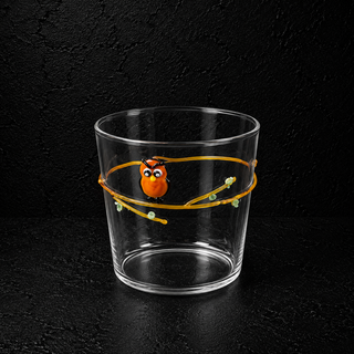 Bicchiere in vetro decorato all' esterno 250ml