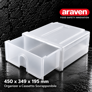 Araven Schubladenorganizer stapelbar – 450 × 349 × 195 mm