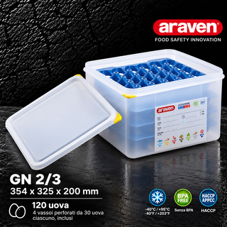 Araven Polypropylene Egg Container 120 GN 2/3