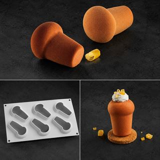 Stampo Babà 145 Silikomart Professional con Cutter – 6 impronte da 145 ml