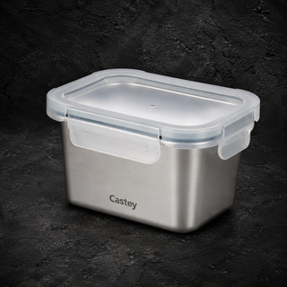Contenitori Castey Inox 18/10 Coperchio Ermetico - Rettangolare 750 ml 15x11.5x9