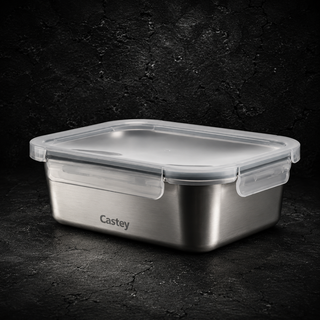 Contenitori Castey Inox 18/10 Coperchio Ermetico - Rettangolare 800 ml 18x13x7.5
