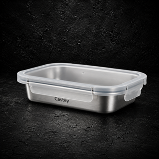 Contenitori Castey Inox 18/10 Coperchio Ermetico - Rettangolare 820 ml 20x15.5x5
