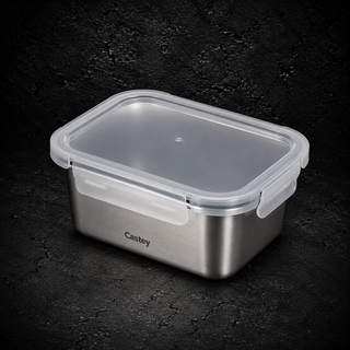 Contenitori Castey Inox 18/10 Coperchio Ermetico - Rettangolare 1600 ml 20x15.5x9