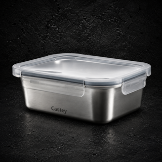 Contenitori Castey Inox 18/10 Coperchio Ermetico - Rettangolare 1780 ml 23x17x8.5