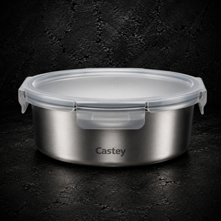 Contenitori Castey Inox 18/10 Coperchio Ermetico - Rotondo 650 ml 16x7 h