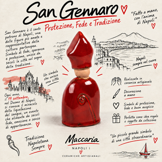 San Gennaro 10 cm ceramica fatto a mano 400gon