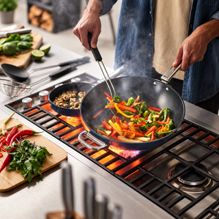 Wok Joseph Joseph 32 cm SwingLock™ – Céramique Antiadhésive, Induction