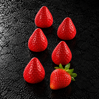 FRAGOLA 15 Stampo in silicone 18 impronte 3x2,9cm H3,6cm 15ml + vassoio Silikomart