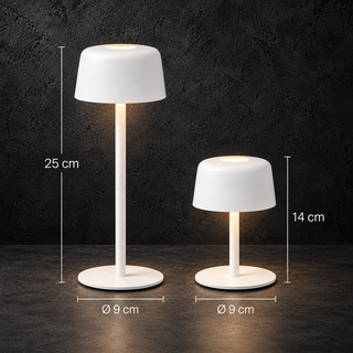 Lampada da Tavolo Ricaricabile Zafferano Ailati 1+1 LED Dimmerabile, Interno ed Esterno