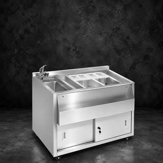 Drink station in acciaio inox con lavello