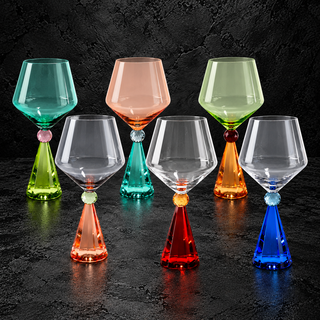 Calice per gin tonic in vetro con base effetto diamante