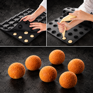 SQMUL SPHERES Stampo in Silicone Platinum Set 2 Stampi 48 Sfere Ø37 mm 56 ml – Silikomart Professional