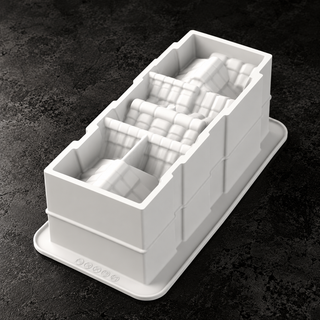WINTER VILLAGE 750 Stampo in Silicone Bûche Natalizia 188x76 H69 mm 750 ml – Silikomart Professional