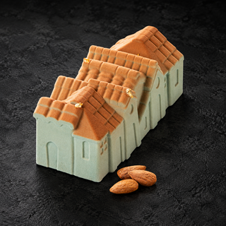 WINTER VILLAGE 750 Stampo in Silicone Bûche Natalizia 188x76 H69 mm 750 ml – Silikomart Professional