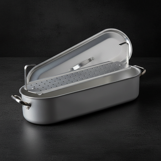AGNELLI | PESCIERA IN ALLUMINIO 60X17X13H CM CON COPERCHIO