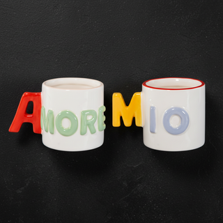 Set of 2 Espresso Cups Stoneware 100 ml WD